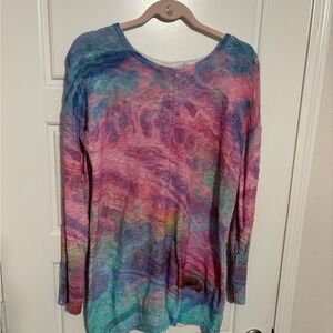 Soft Surroundings Multicolor Tie-Dye Long Sleeve Top